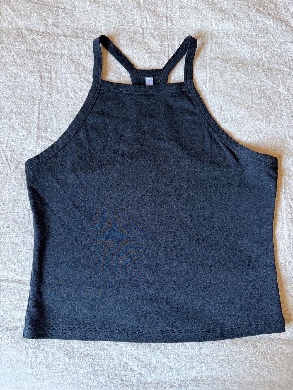 Fabletics Black High-Neck Racerback Tank